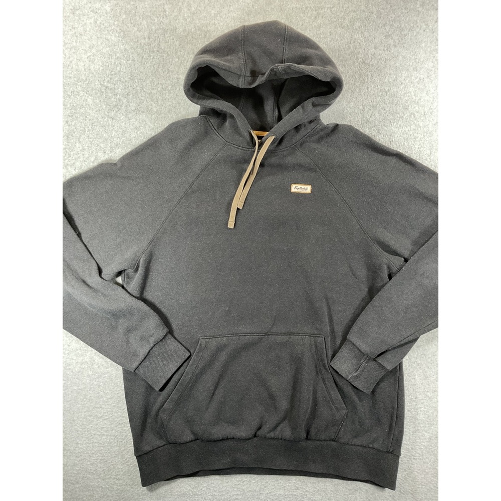 Fayettechill Mountain Co Mens Black Hoodie Recycled Fleece Large USA Made 1339